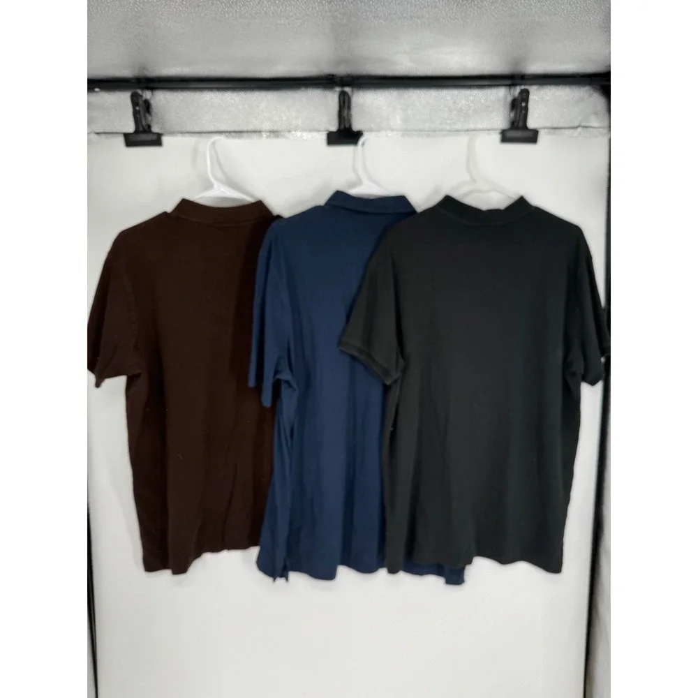 Lot Of 3 Polo Ralph Lauren Polo Shirt Solid Men XL 100% Cotton Golf Short Sleeve